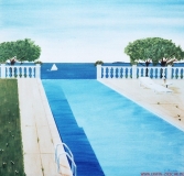 Alleine am Pool