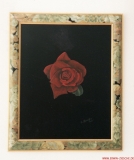 Rose auf schwarzem Grund *