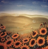 Seifenblasen im Sonnenblumenfeld *